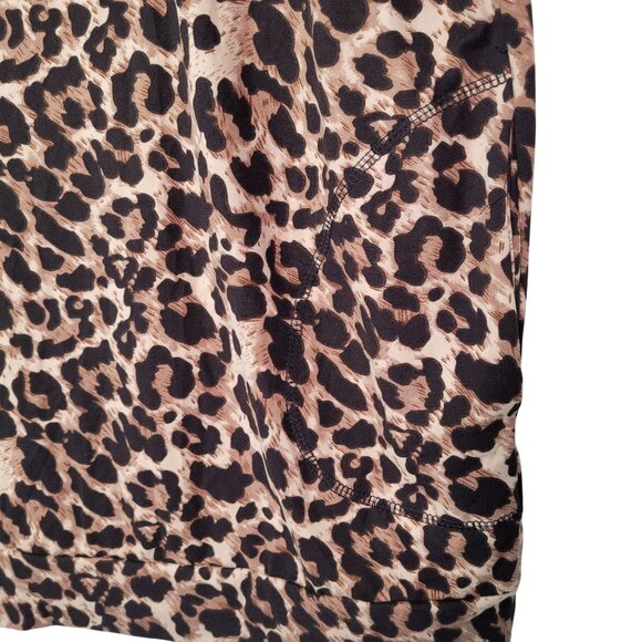 PLOKNRD Women's Plus Size Leopard Blouse Short Sleeve With Pockets Size 22W - Picture 5 of 9
